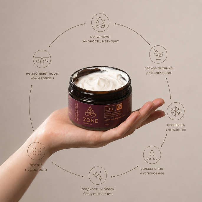 картинка  Маска для жирных волос Empire Zone Cosmetics 07 от магазина EMPIRE ZONE 